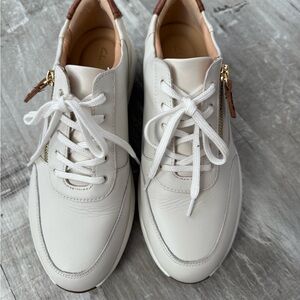 Clarks White and Brown Women's Sneakers